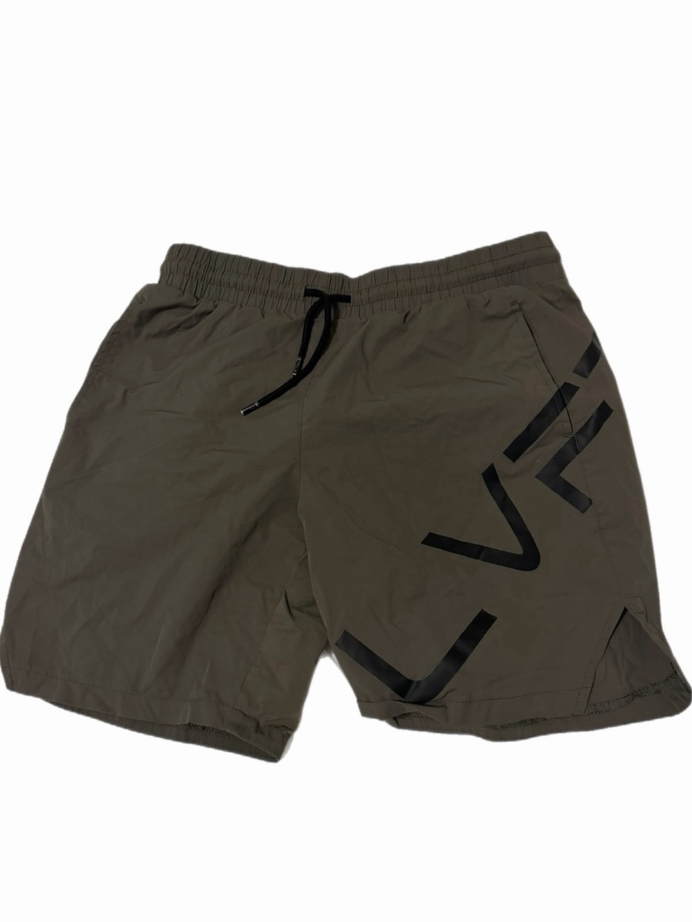 Men's Athletic Shorts in Olive with Black Logo